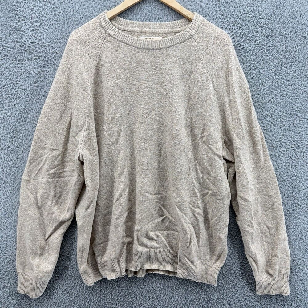 Good Threads Pullover Sweater 100% Lambswool Mens XXL 2XL Tan‎ Cottage Core READ